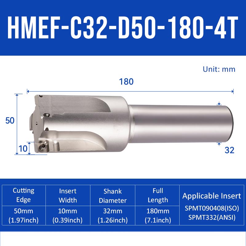 HMEF Square End Countersink Boring Tool Holder HMEF-C32-D50-180-4T - Da Blacksmith