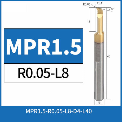 MPR1.5-R0.05-L8 CNC Solid Carbide I.O. Profile Boring Bar Internal Turning