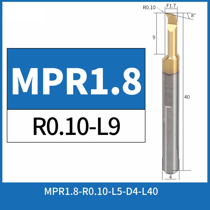 MPR1.8-R0.1-L9 CNC Solid Carbide I.O. Profile Boring Bar Internal Turning