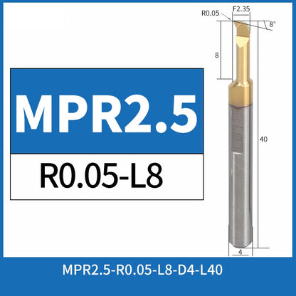 MPR2.5-R0.05-L8 CNC Solid Carbide I.O. Profile Boring Bar Internal Turning