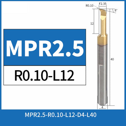 MPR2.5-R0.1-L12 CNC Solid Carbide I.O. Profile Boring Bar Internal Turning