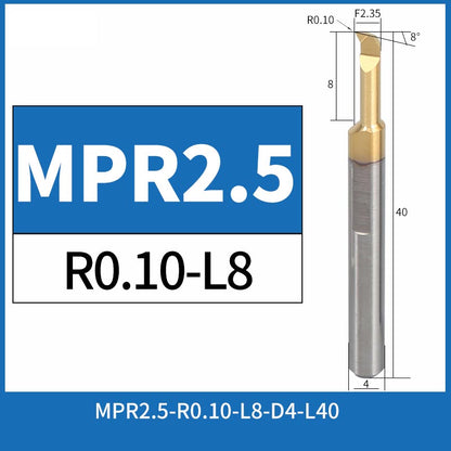 MPR2.5-R0.1-L8 CNC Solid Carbide I.O. Profile Boring Bar Internal Turning