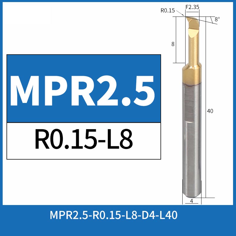 MPR2.5-R0.15-L8 CNC Solid Carbide I.O. Profile Boring Bar Internal Turning