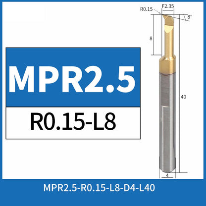 MPR2.5-R0.15-L8 CNC Solid Carbide I.O. Profile Boring Bar Internal Turning