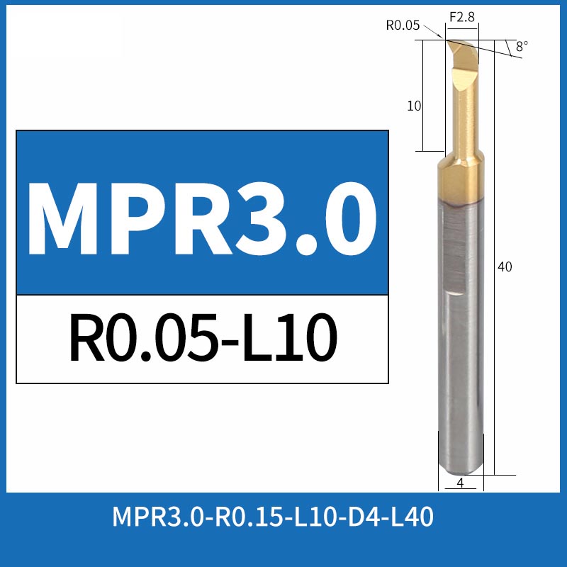 MPR3-R0.05-L10 CNC Solid Carbide I.O. Profile Boring Bar Internal Turning