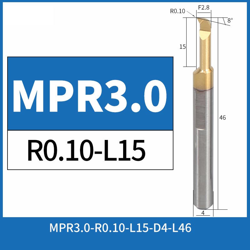 MPR3-R0.1-L15 CNC Solid Carbide I.O. Profile Boring Bar Internal Turning