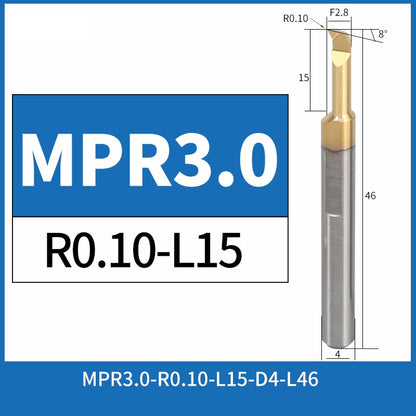 MPR3-R0.1-L15 CNC Solid Carbide I.O. Profile Boring Bar Internal Turning