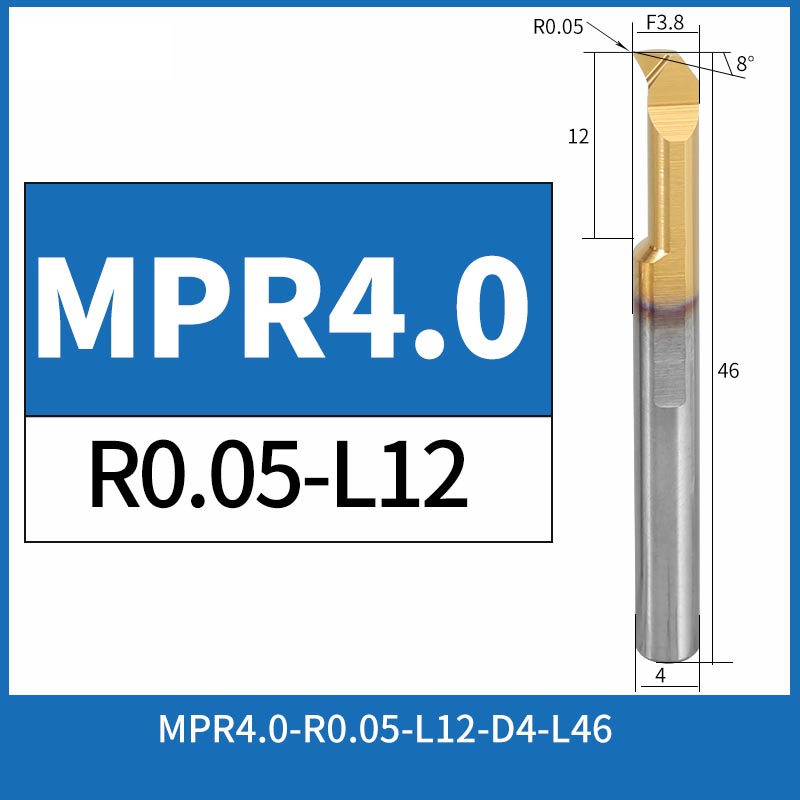 MPR4-R0.05-L12 CNC Solid Carbide I.O. Profile Boring Bar Internal Turning