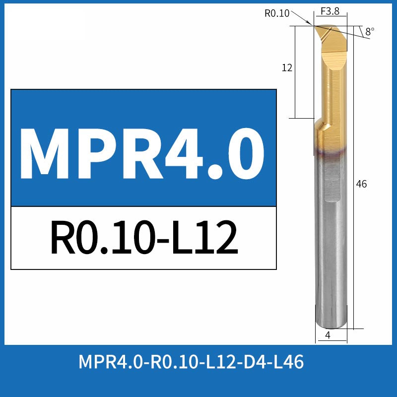 MPR4-R0.1-L12 CNC Solid Carbide I.O. Profile Boring Bar Internal Turning