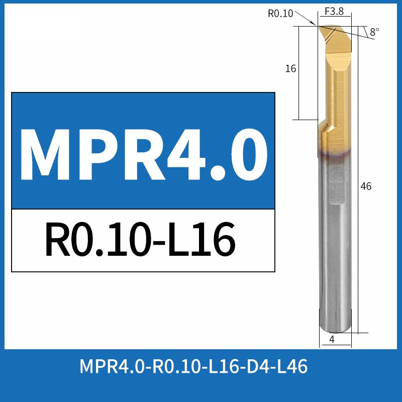 MPR4-R0.1-L16 CNC Solid Carbide I.O. Profile Boring Bar Internal Turning