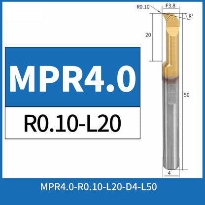 MPR4-R0.1-L20 CNC Solid Carbide I.O. Profile Boring Bar Internal Turning