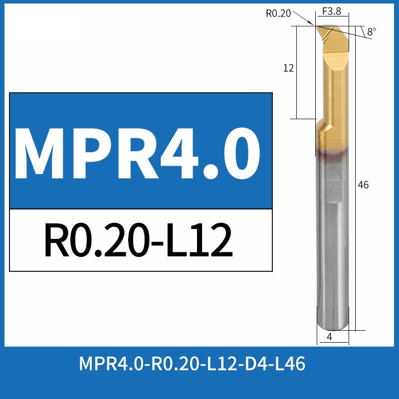 MPR4-R0.2-L12 CNC Solid Carbide I.O. Profile Boring Bar Internal Turning