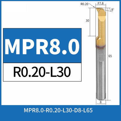 MPR8-R0.2-L30 CNC Solid Carbide I.O. Profile Boring Bar Internal Turning
