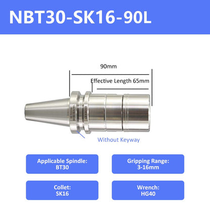 NBT30-SK16-90 High-Speed Keyless Precision CNC Collet Chuck - Da Blacksmith