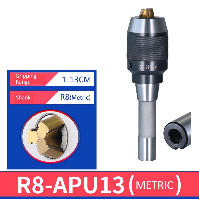 R8-APU13 Integrated Drill Chuck with Metric Thread - Da Blacksmith