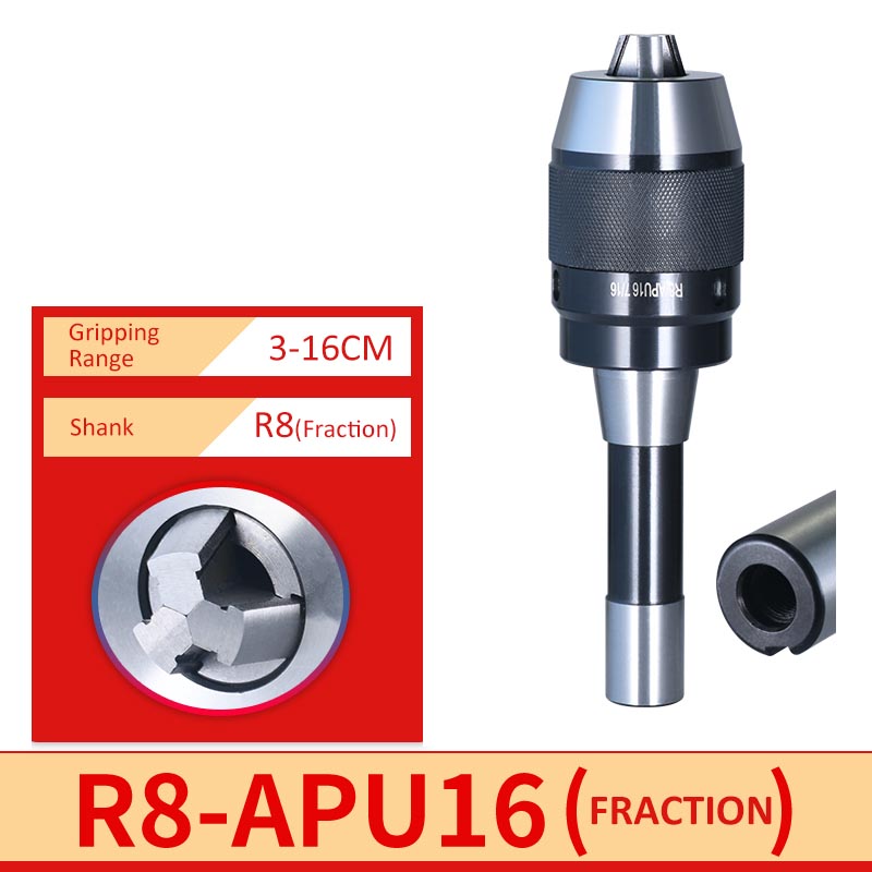 R8-APU16 Integrated Drill Chuck with Fractional Thread - Da Blacksmith