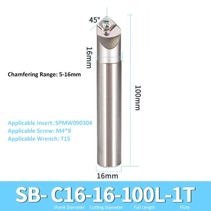 SB C16-16-110-1T CNC Chamfering Milling Cutter Toolholder 30/60/45/120 Degrees Chamfering - Da Blacksmith