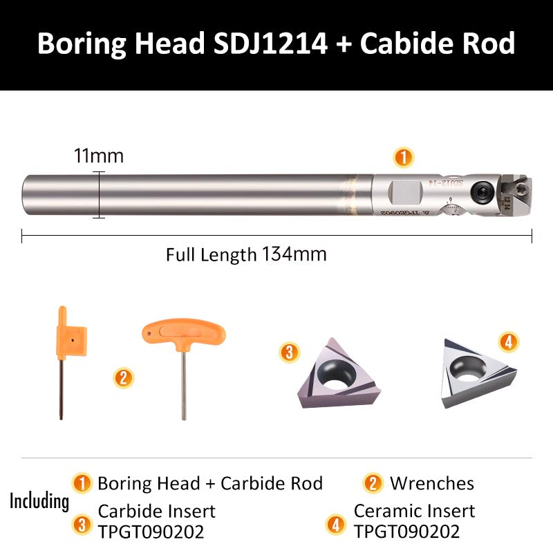 SDJ1214+Carbide Rod Fine Boring Tool Holder for Small Aperture Straight Shank - Da Blacksmith