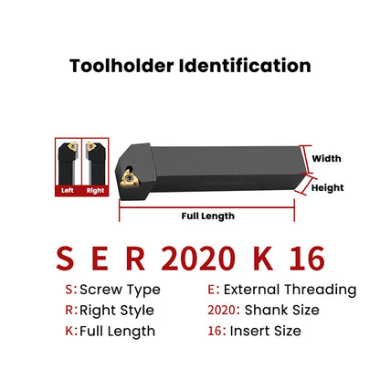 SER/SEL1212H16 CNC External Thread Turning Toolholder