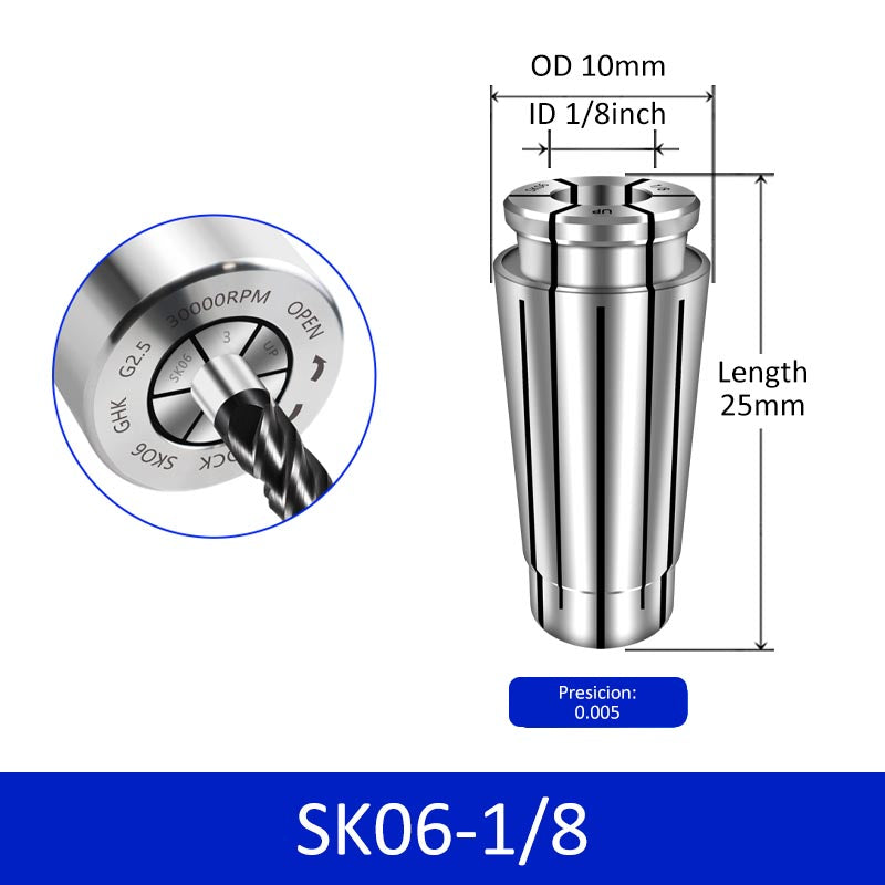 SK06-1/8 High Accuracy Collet for CNC High Speed Machine Milling Cutter Collet Chuck - Da Blacksmith