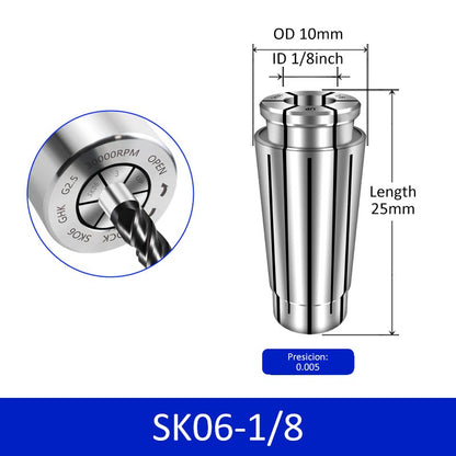 SK06-1/8 High Accuracy Collet for CNC High Speed Machine Milling Cutter Collet Chuck - Da Blacksmith