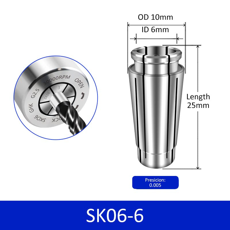 SK06-6 High Accuracy Collet for CNC High Speed Machine Milling Cutter Collet Chuck - Da Blacksmith