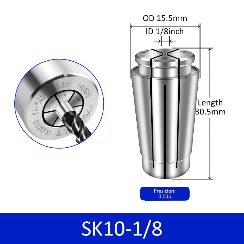 SK10-1/8 High Accuracy Collet for CNC High Speed Machine Milling Cutter Collet Chuck - Da Blacksmith