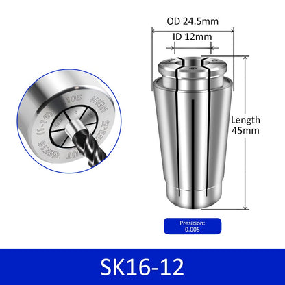 SK16-12 High Accuracy Collet for CNC High Speed Machine Milling Cutter Collet Chuck - Da Blacksmith