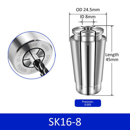 SK16-8 High Accuracy Collet for CNC High Speed Machine Milling Cutter Collet Chuck - Da Blacksmith