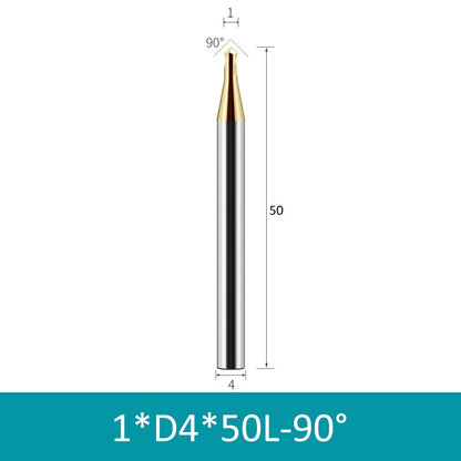 1-4mm Diameter 50mm Length HRC68 Platinum-coated Tungsten Carbide Center Drill 90 Degree - Da Blacksmith