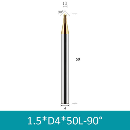 1.5-4mm Diameter 50mm Length HRC68 Platinum-coated Tungsten Carbide Center Drill 90 Degree - Da Blacksmith