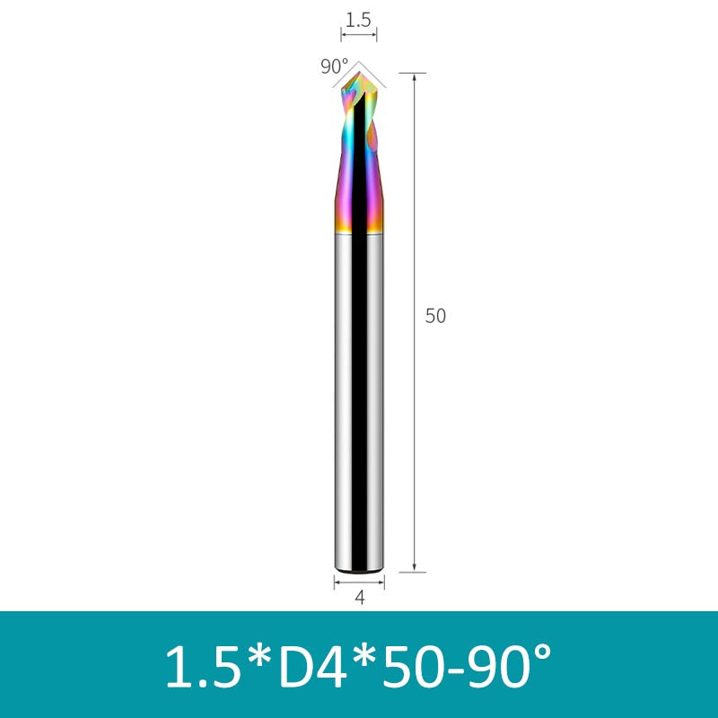 1.5mm Diameter 50mm Length Colorful 90° CNC Center Drill Tungsten Carbide Chamfering Drill - Da Blacksmith