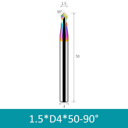 1.5mm Diameter 50mm Length Colorful 90° CNC Center Drill Tungsten Carbide Chamfering Drill - Da Blacksmith