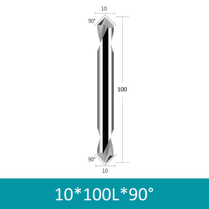 10mm Diameter 100mm Length 90° HRC58 Double-head Spiral Center Drill for Non-ferrous CNC Machining Center - Da Blacksmith