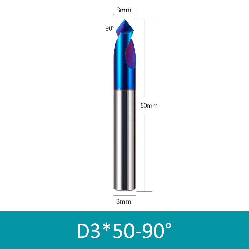 3mm Diameter 50mm Length 90° HRC65 Tungsten Carbide Solid Center Drill Chamfering Knife - Da Blacksmith