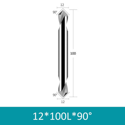 12mm Diameter 100mm Length 90° HRC58 Double-head Spiral Center Drill for Non-ferrous CNC Machining Center - Da Blacksmith