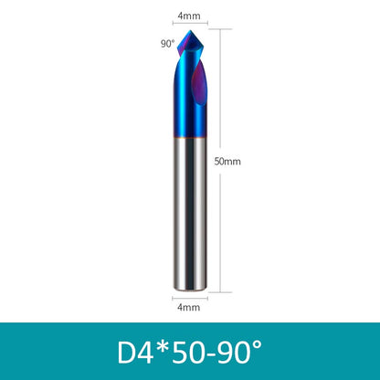 4mm Diameter 50mm Length 90° HRC65 Tungsten Carbide Solid Center Drill Chamfering Knife - Da Blacksmith