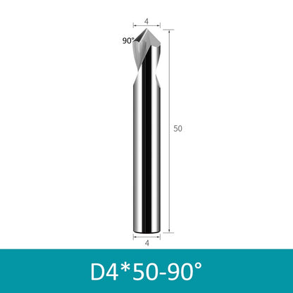 4mm Diameter 50mm Length 90° HRC58 Tungsten Carbide Solid Center Drill for Non-ferrous - Da Blacksmith