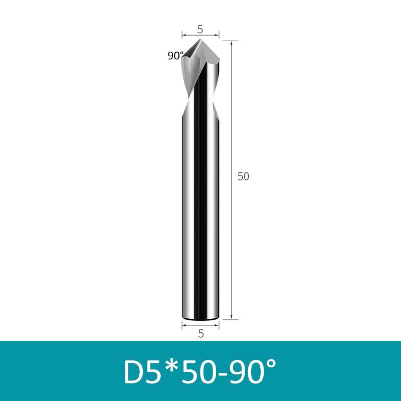 5mm Diameter 50mm Length 90° HRC58 Tungsten Carbide Solid Center Drill for Non-ferrous - Da Blacksmith