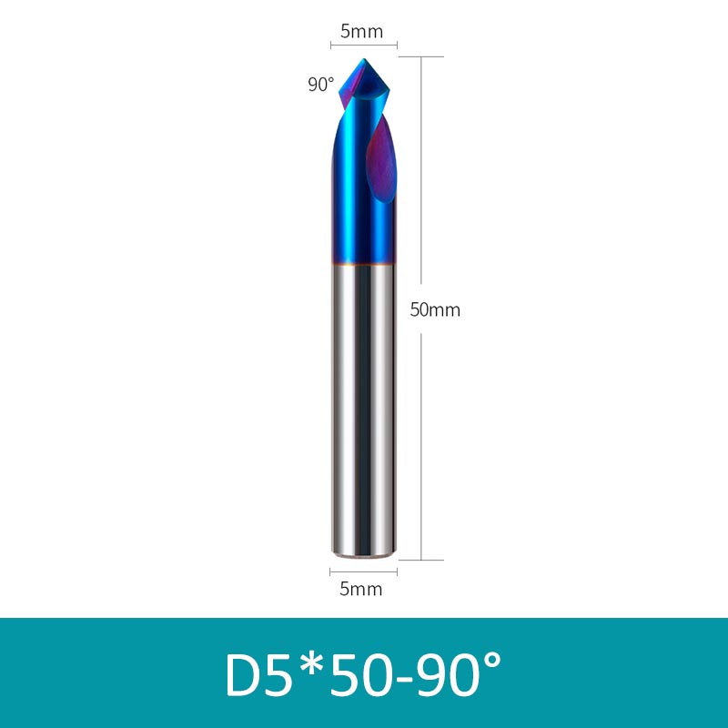 5mm Diameter 50mm Length 90° HRC65 Tungsten Carbide Solid Center Drill Chamfering Knife - Da Blacksmith