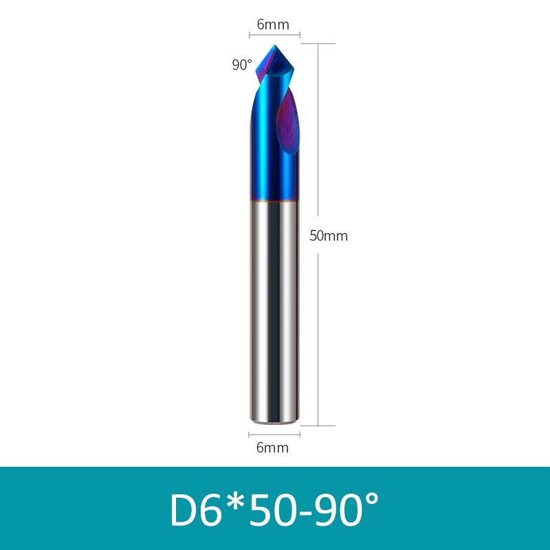 6mm Diameter 50mm Length 90° HRC65 Tungsten Carbide Solid Center Drill Chamfering Knife - Da Blacksmith