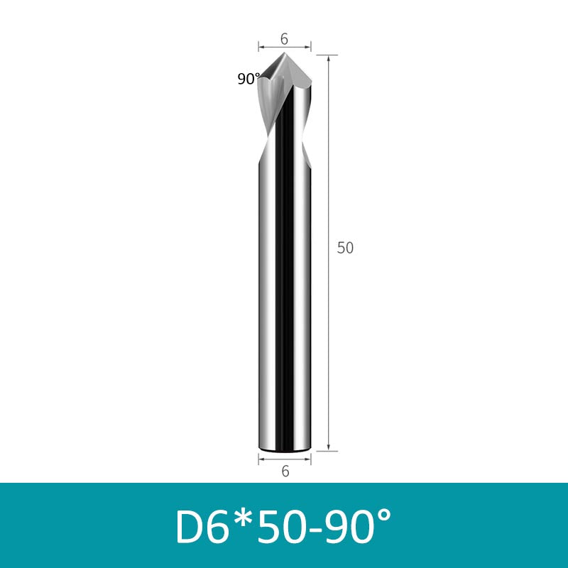 6mm Diameter 50mm Length 90° HRC58 Tungsten Carbide Solid Center Drill for Non-ferrous - Da Blacksmith