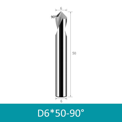 6mm Diameter 50mm Length 90° HRC58 Tungsten Carbide Solid Center Drill for Non-ferrous - Da Blacksmith