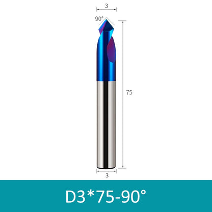 3mm Diameter 75mm Length 90° HRC65 Tungsten Carbide Solid Center Drill Chamfering Knife - Da Blacksmith