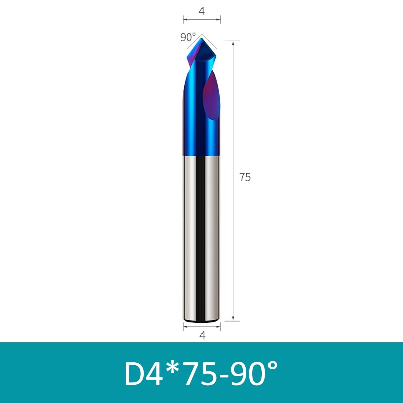 4mm Diameter 75mm Length 90° HRC65 Tungsten Carbide Solid Center Drill Chamfering Knife - Da Blacksmith