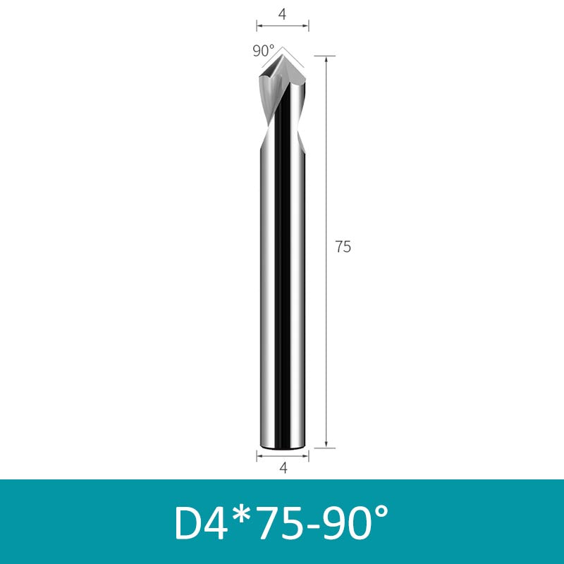 4mm Diameter 75mm Length 90° HRC58 Tungsten Carbide Solid Center Drill for Non-ferrous - Da Blacksmith