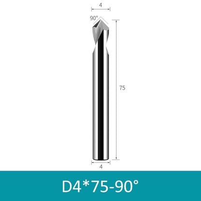 4mm Diameter 75mm Length 90° HRC58 Tungsten Carbide Solid Center Drill for Non-ferrous - Da Blacksmith