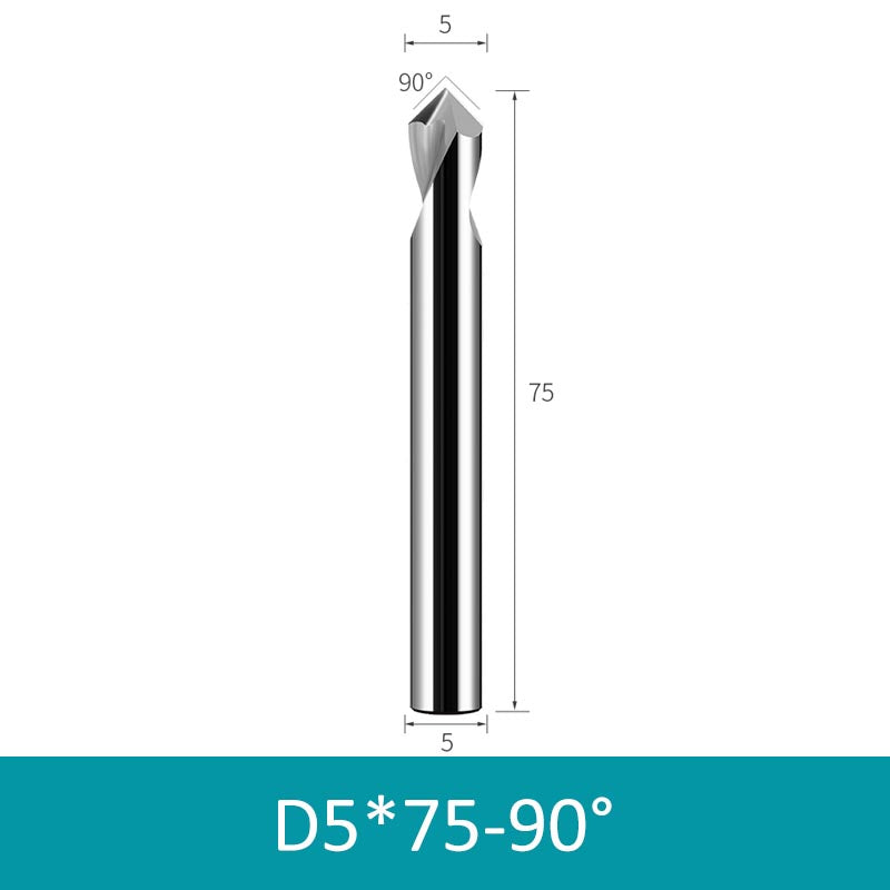 5mm Diameter 75mm Length 90° HRC58 Tungsten Carbide Solid Center Drill for Non-ferrous - Da Blacksmith