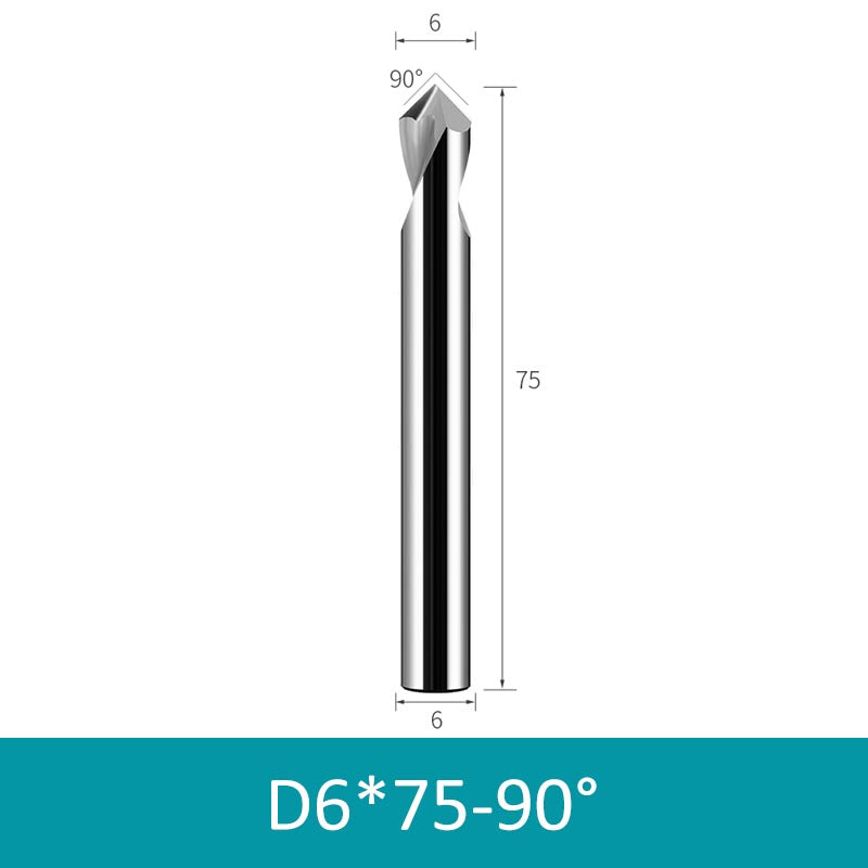 6mm Diameter 75mm Length 90° HRC58 Tungsten Carbide Solid Center Drill for Non-ferrous - Da Blacksmith