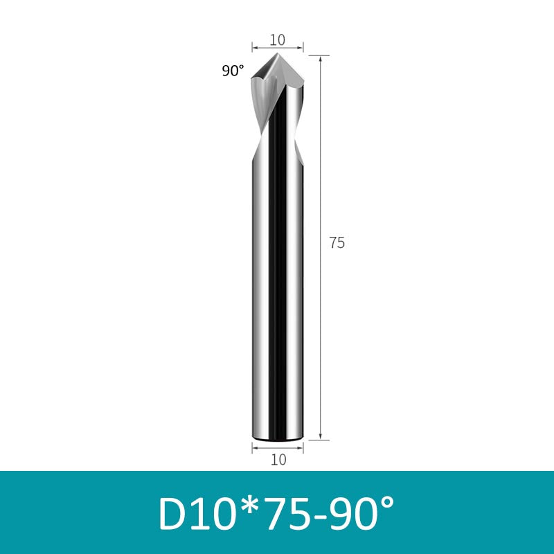 10mm Diameter 75mm Length 90° HRC58 Tungsten Carbide Solid Center Drill for Non-ferrous - Da Blacksmith